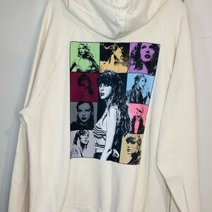 Women's Taylor Swift Eras tour Graphic Pop  Hoodie - Cream X-Large
